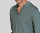 Maglia uomo con collo polo in cotone leggero