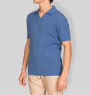 Polo uomo in cotone a costine con collo aperto – slim fit