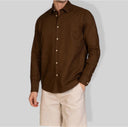 Camicia uomo in puro lino collo francese tinta unita – slim fit
