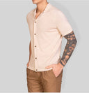 Camicia in maglia uomo in cotone con bottoni