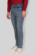 Jeans uomo 5 tasche in denim leggero chiaro