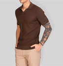 Polo uomo in cotone con lavorazione textured