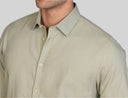 Camicia uomo in puro lino collo francese tinta unita – slim fit