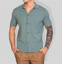 Camicia in maglia uomo in cotone con bottoni