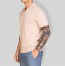 Polo uomo in cotone con collo aperto