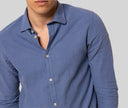 Camicia uomo in puro lino collo francese tinta unita – slim fit
