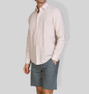 Camicia uomo in puro lino collo francese tinta unita – slim fit