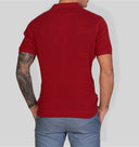 Polo uomo in cotone a costine con collo aperto – slim fit