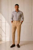 Pantalone sartoriale uomo con pinces in fresco lana drop 6 - regular fit