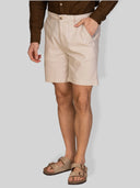 Bermuda uomo in lino e cotone con vita elasticizzata