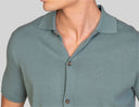 Camicia in maglia uomo in cotone con bottoni