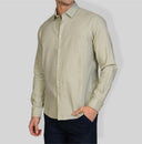 Camicia uomo in puro lino collo francese tinta unita – slim fit