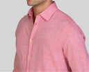 Camicia uomo in puro lino collo francese tinta unita – slim fit