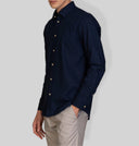Camicia uomo in puro lino collo francese tinta unita – slim fit