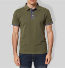 Polo uomo in cotone piquet con profilo frontale a contrasto