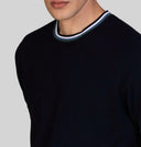 T-shirt uomo in maglia di cotone con dettagli a contrasto