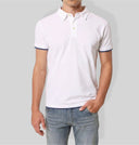Polo uomo in cotone piquet con bordi a contrasto