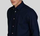 Camicia uomo in puro lino collo francese tinta unita – slim fit