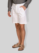 Bermuda uomo in lino e cotone con vita elasticizzata