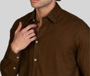 Camicia uomo in puro lino collo francese tinta unita – slim fit