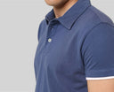 Polo uomo in cotone piquet con bordi a contrasto