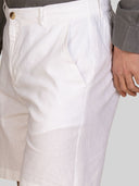 Bermuda uomo in lino e cotone con vita elasticizzata