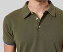 Polo uomo in cotone piquet con bordi a contrasto