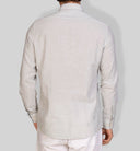 Camicia uomo in cotone e lino con collo francese  - slim fit