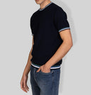 T-shirt uomo in maglia di cotone con dettagli a contrasto