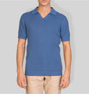 Polo uomo in cotone a costine con collo aperto