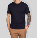 T-shirt uomo in cotone rasato a maglia