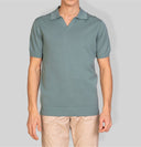 Polo uomo in cotone con collo aperto