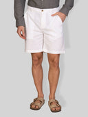 Bermuda uomo in lino e cotone con vita elasticizzata