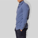 Camicia uomo in puro lino collo francese tinta unita – slim fit
