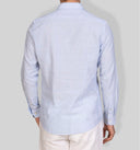 Camicia uomo in cotone e lino con collo francese  - slim fit