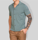 Camicia in maglia uomo in cotone con bottoni