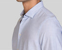Camicia uomo in cotone e lino con collo francese  - slim fit