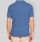 Polo uomo in cotone a costine con collo aperto – slim fit