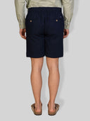 Bermuda uomo in lino e cotone con vita elasticizzata