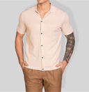 Camicia in maglia uomo in cotone con bottoni