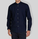 Camicia uomo in puro lino collo coreano tinta unita – slim fit