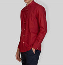 Camicia uomo in puro lino collo coreano tinta unita – slim fit
