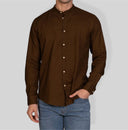 Camicia uomo in puro lino collo coreano tinta unita – slim fit