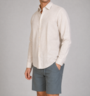 Camicia uomo in puro lino collo francese tinta unita – slim fit