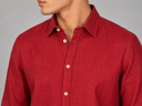 Camicia uomo in puro lino collo francese tinta unita – slim fit