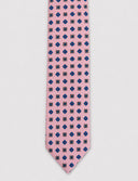 Cravatta uomo 3 pieghe in seta twill fantasia geometrica rosa