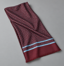 Sciarpa uomo in pura lana e seta bordeaux con fantasia geometrica