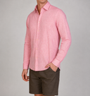 Camicia uomo in puro lino collo francese tinta unita – slim fit