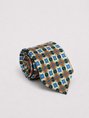 Cravatta uomo 3 pieghe in seta twill fantasia maiolica multicolor