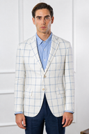 Giacca uomo sartoriale 2 bottoni in lino e cotone sfoderata – slim fit